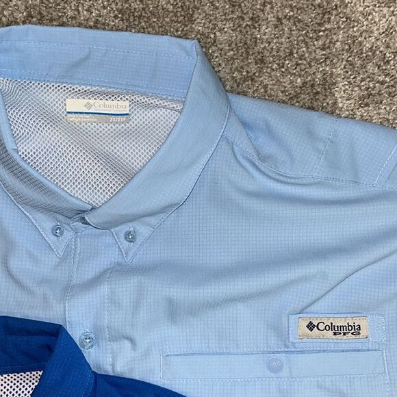 Two (2) Blue PFG Performance Fishing Bonehead SS men’s poly Shirt 2XL Boating - Picture 3 of 6